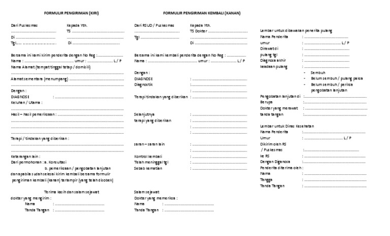 Formulir Rujukan Umum | PDF