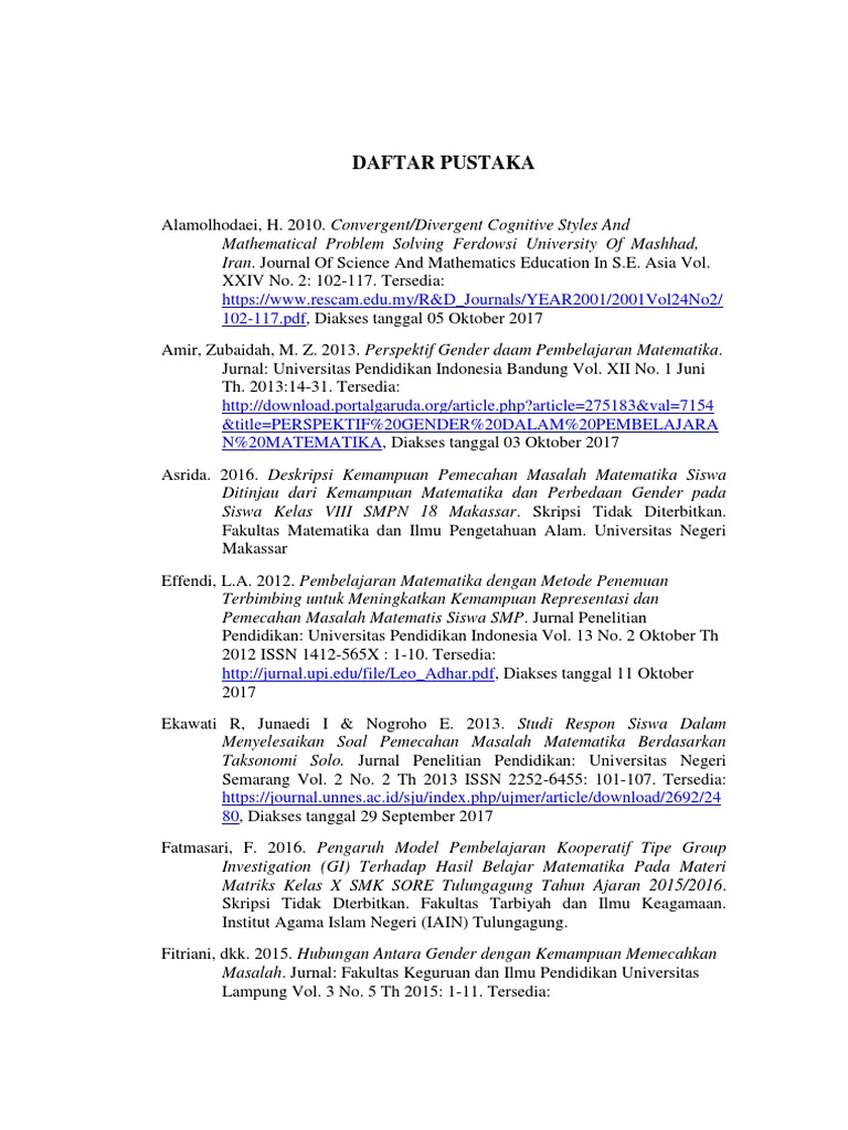 Daftar Pustaka Penelitian Matematika | PDF | Sains & Matematika