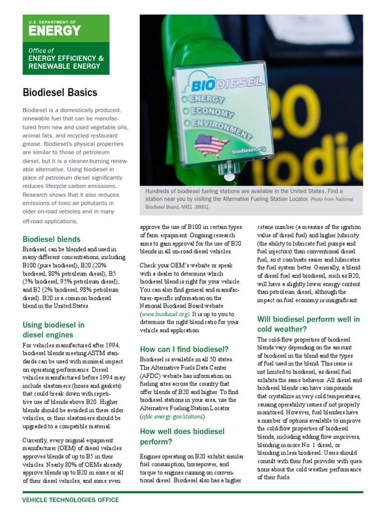 Biodiesel Basics PDF | PDF | Biodiesel | Diesel Fuel