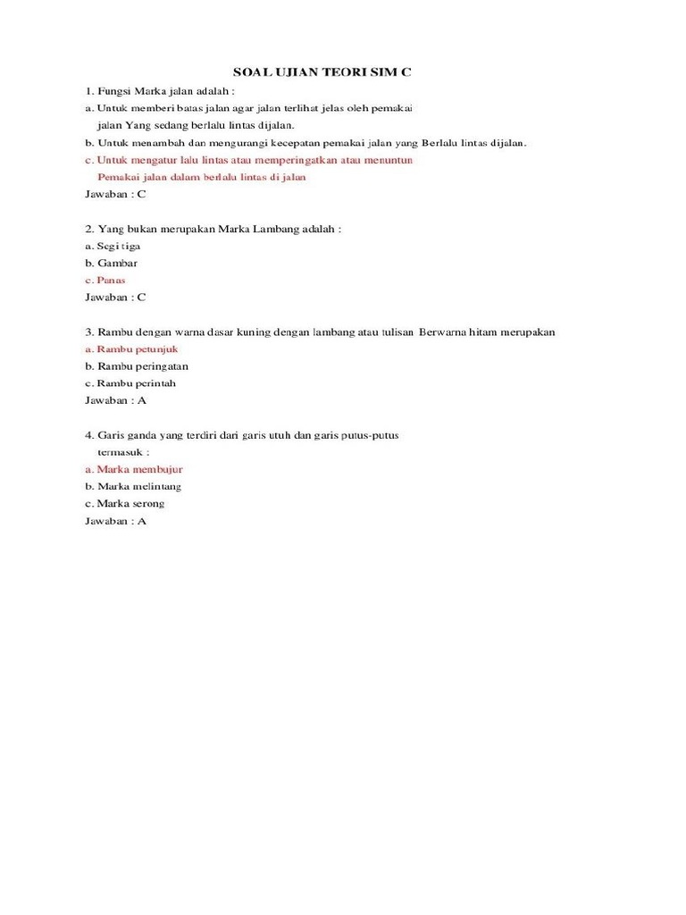 Contoh Soal Dan Jawaban Ujian Sim C Blog The Only Way To Fly Contoh Soal Dan Jawaban Ujian Sim C Blog The Only Way To Fly