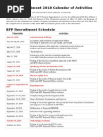 BFP Recruitment 2018 Calendar of Activities