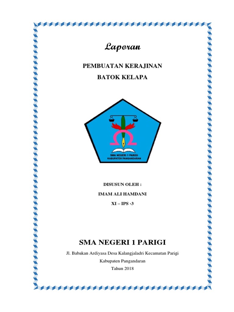  Laporan  Pembuatan Kerajinan  Batok  Kelapa 
