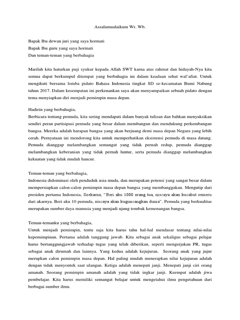 Pidato Bahasa Indonesia