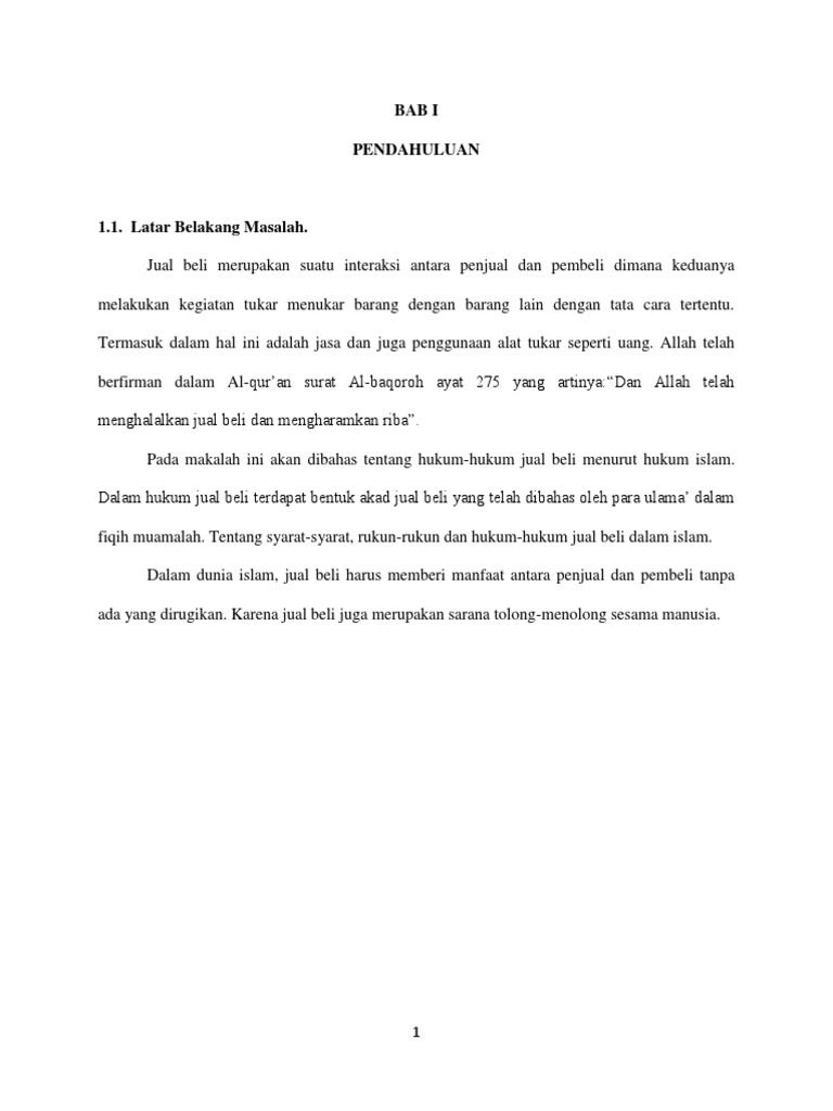Bab I Pendahuluan