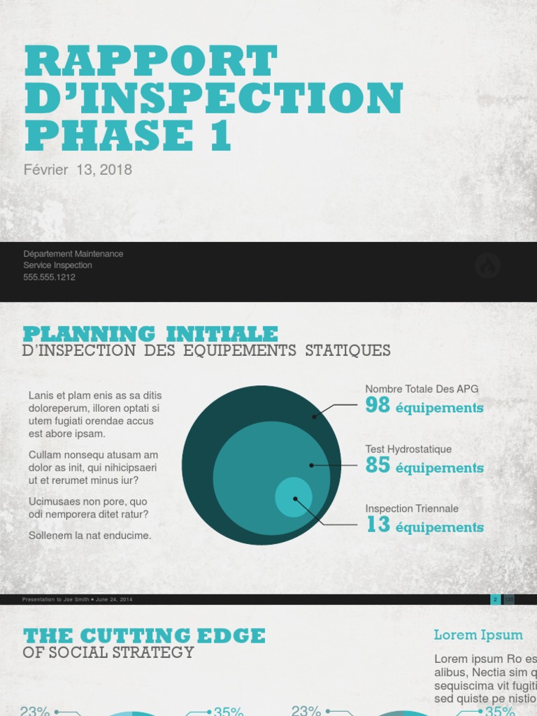 Rapport D'Inspection Phase 1: Février 13, 2018 | PDF | Text