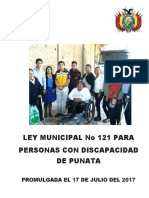 Ley Municipal 121 Para Discapacitados cochabamba