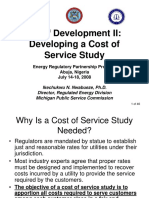 Tariff Development II: Developing A Cost of Service Study