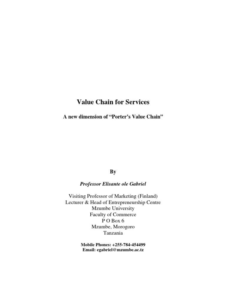 New Value Chain Model for Services | PDF | Pricing | Marketing