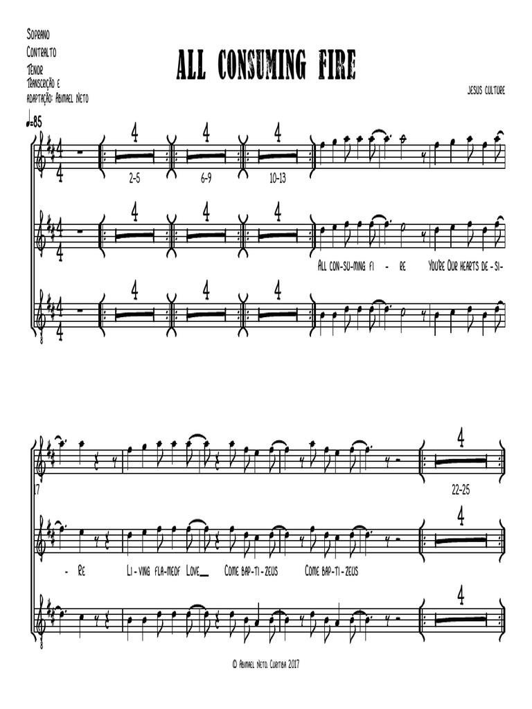 All COnsuming Fire Vocal | PDF | Vocal Music | Singing