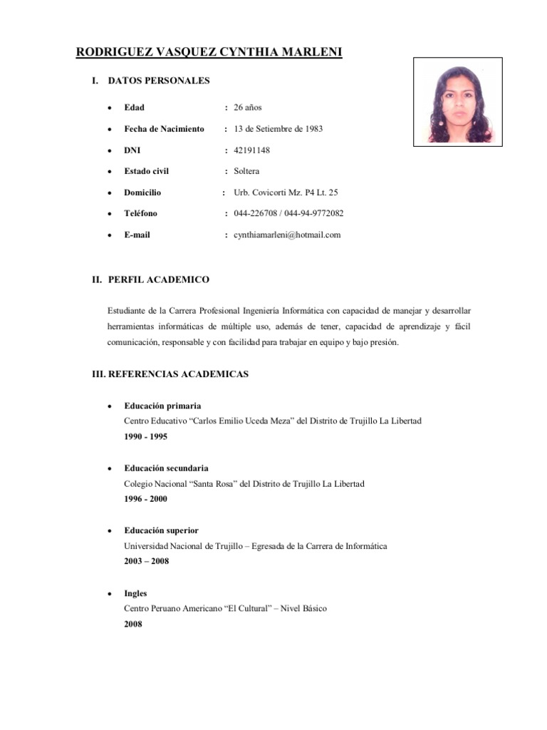 Curriculum vitae dni image