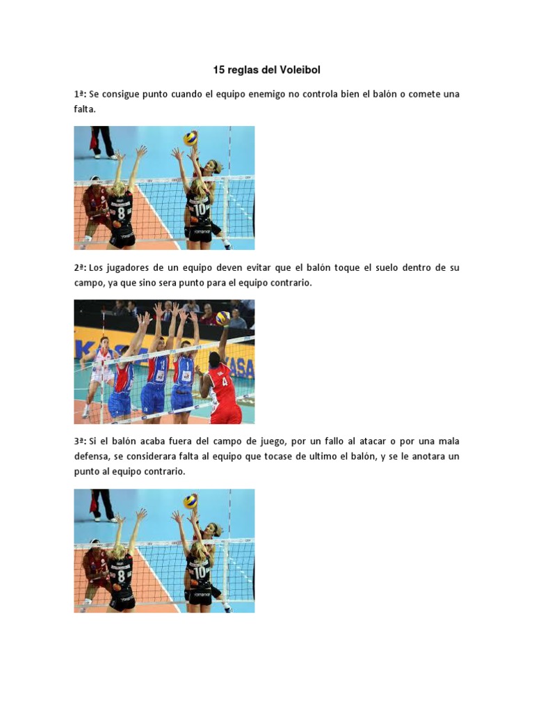 15 Reglas Del Voleibol