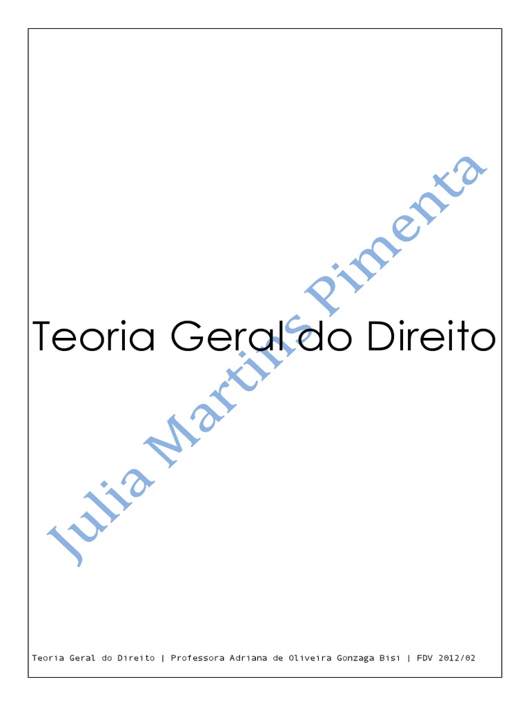 Teoria Geral do Direito: Abordagens e Funções | PDF | Lei Natural | Estado