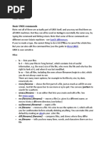 Unix Notes Basic Unix Commands: Sunos Differences More Unix