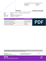 Product Manufacturing Certificate Certificate of Analysis: Organism Tested Growth Specification Result