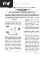 Optimal Resource Management in the Cloud Environment- A Review by R.S.Rajput , and Anjali Pant