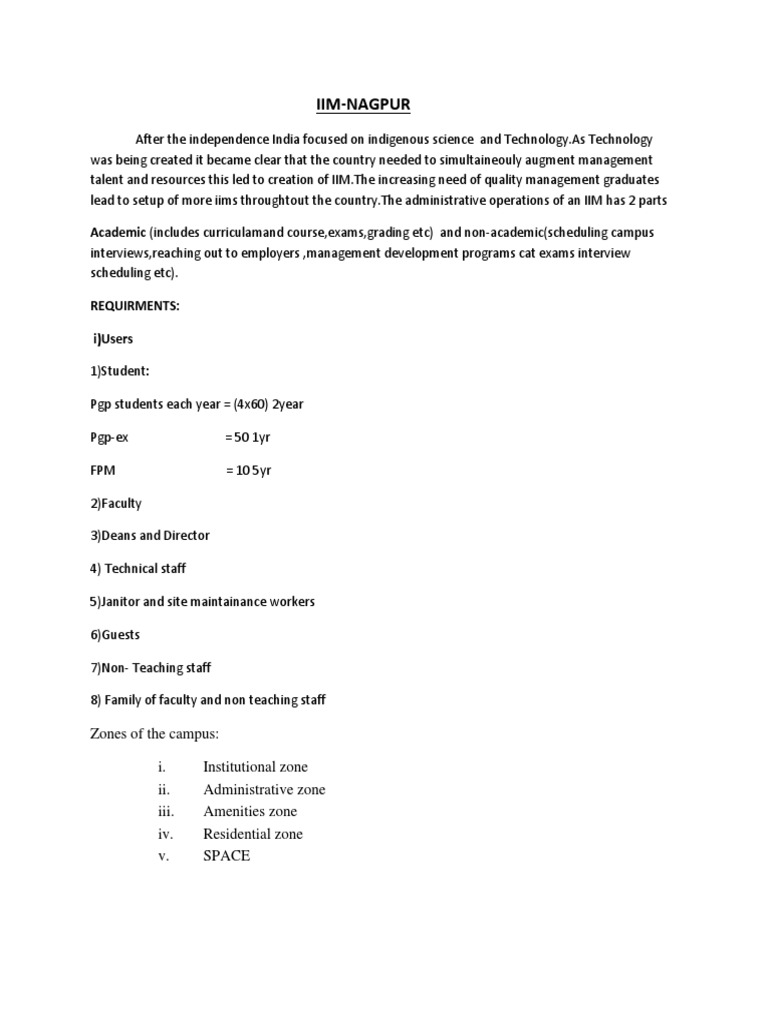 Iim-Nagpur: Academic (Includes Curriculamand Course, Exams, Grading Etc ...