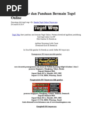 Togel Wap Kuda Lari
, Cara Daftar Dan Panduan Bermain T Online2 Doc