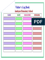 Namulandayan 2016 2017 Visitor's Log