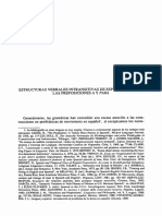 Estructuras Verbales Intransitivas de Espacio Y Tiempo: Las Preposiciones A Y