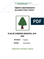 Plan de Gobierno Provincial de Tayacaja 2018-20221