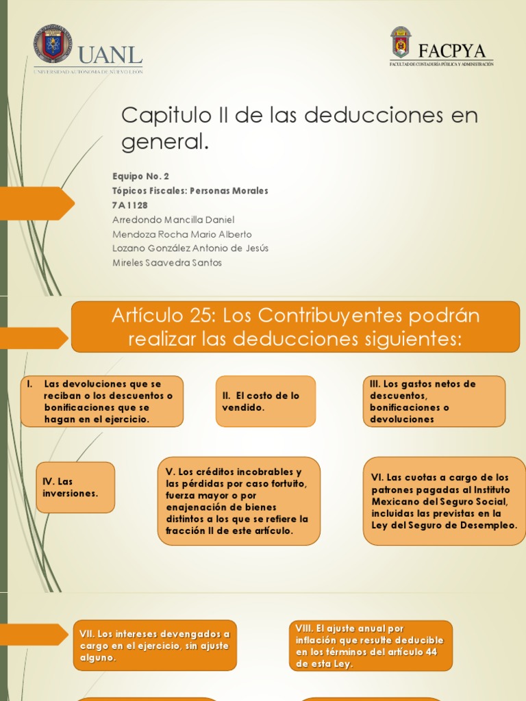 Capitulo II de Las Deducciones en General | PDF | Póliza de seguros ...