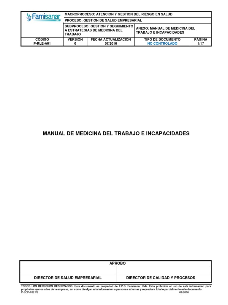 Manual de Medicina del Trabajo y Riesgos | PDF | Derecho laboral ...