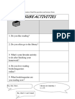 Leisure Activities Questionnaire