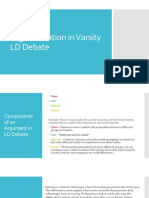 Argumentation in Varsity LD Debate