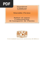 Ficino, Marsilio. Sobre El Amor