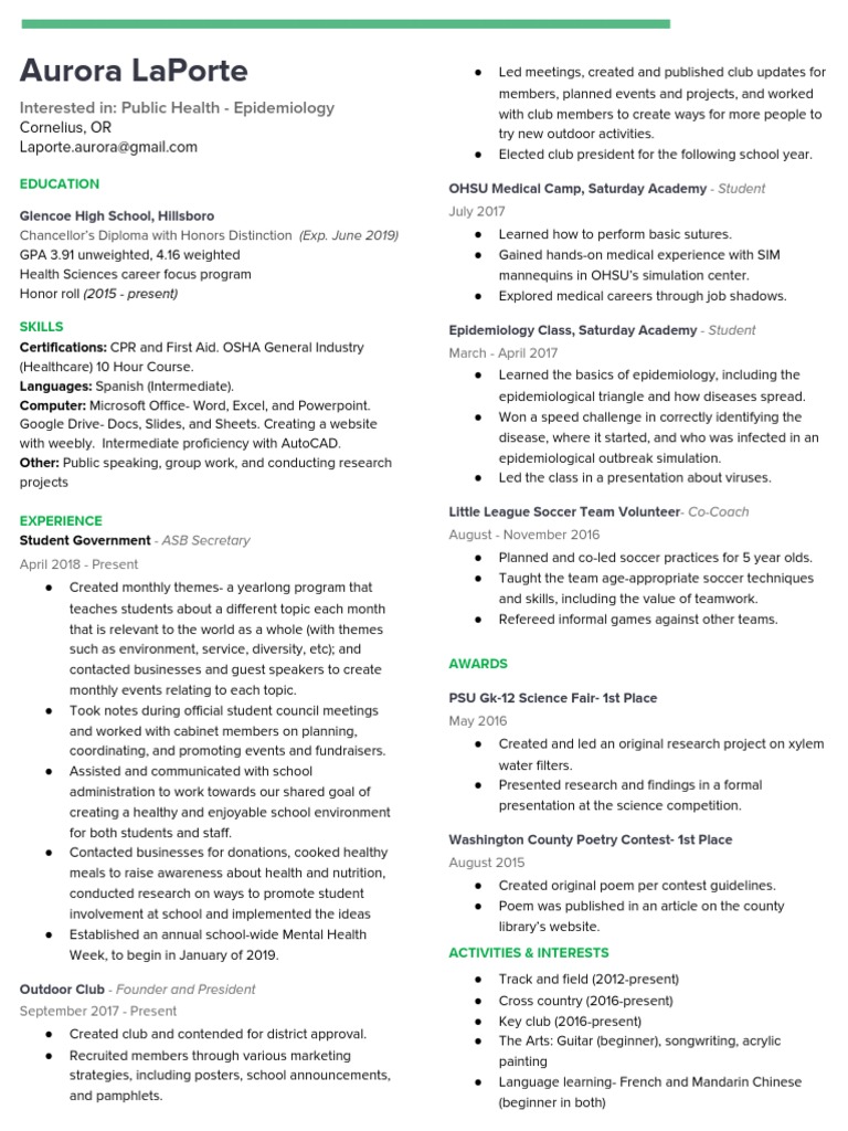 Health policy cv picture