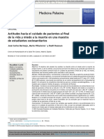 Actitudes Hacia El Cuidado de Pacientes Al Final de La Vida Y-Miedo A La Muerte en Una Muestra de Estudiantes-Sociosanitarios