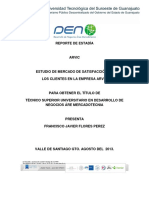 Estudio de Mercado de Satisfacción de Los Clientes en La Empresa Arvic