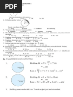 Ulangan Harian Mtk 1 5 Sd Pecahan Persen Desimal