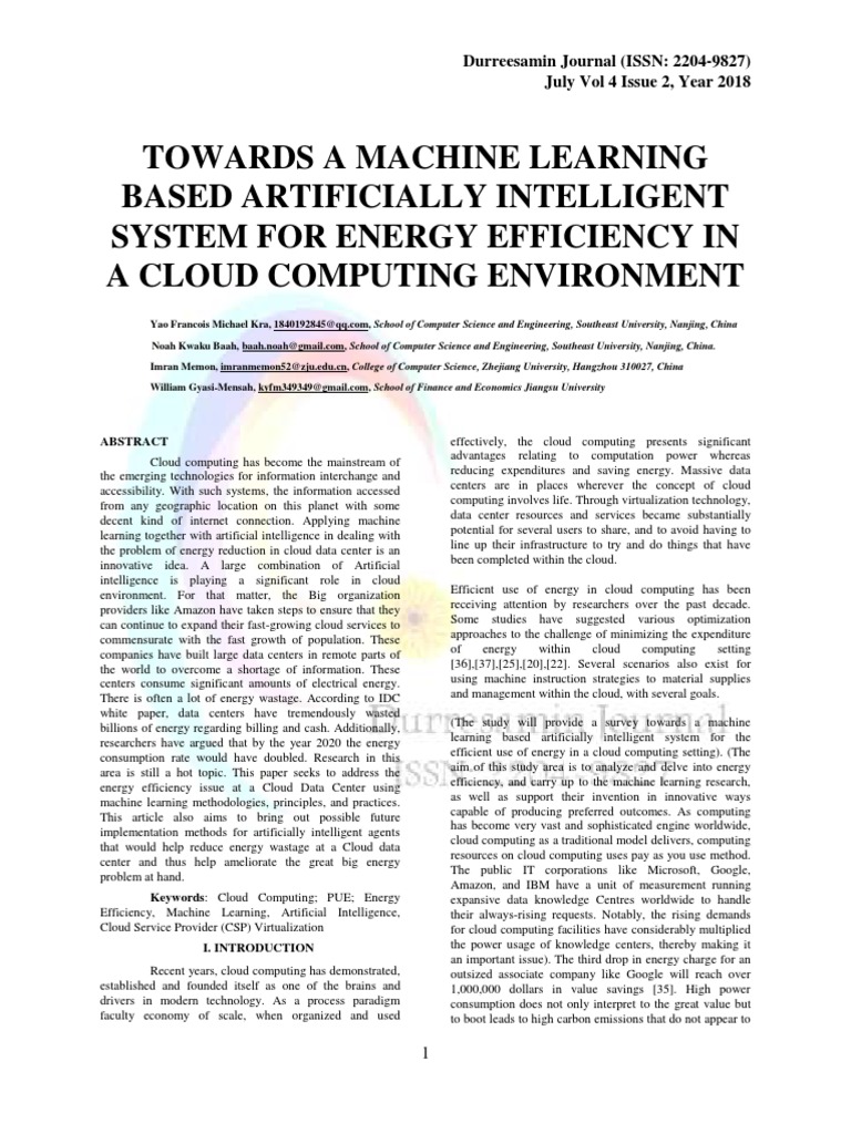 Towards A Machine Learning Based Artificially Intelligent System For ...