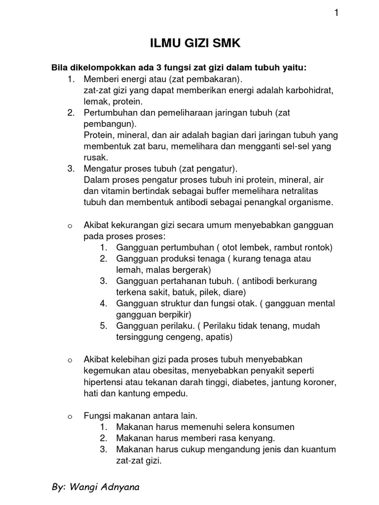 Kegunaan Zat Gizi Makanan Cara Golden