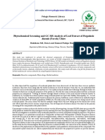 Phytochemical Screening and Gcms Analysis of Leaf Extract of Pergulariadaemia Forssk Chiov