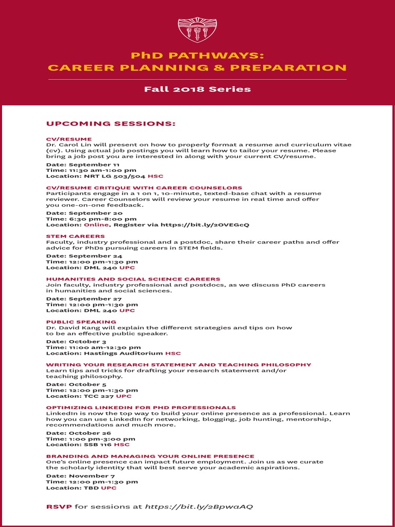 PHD Pathways - Career Series Fall 2018 | PDF | Learning | Communication
