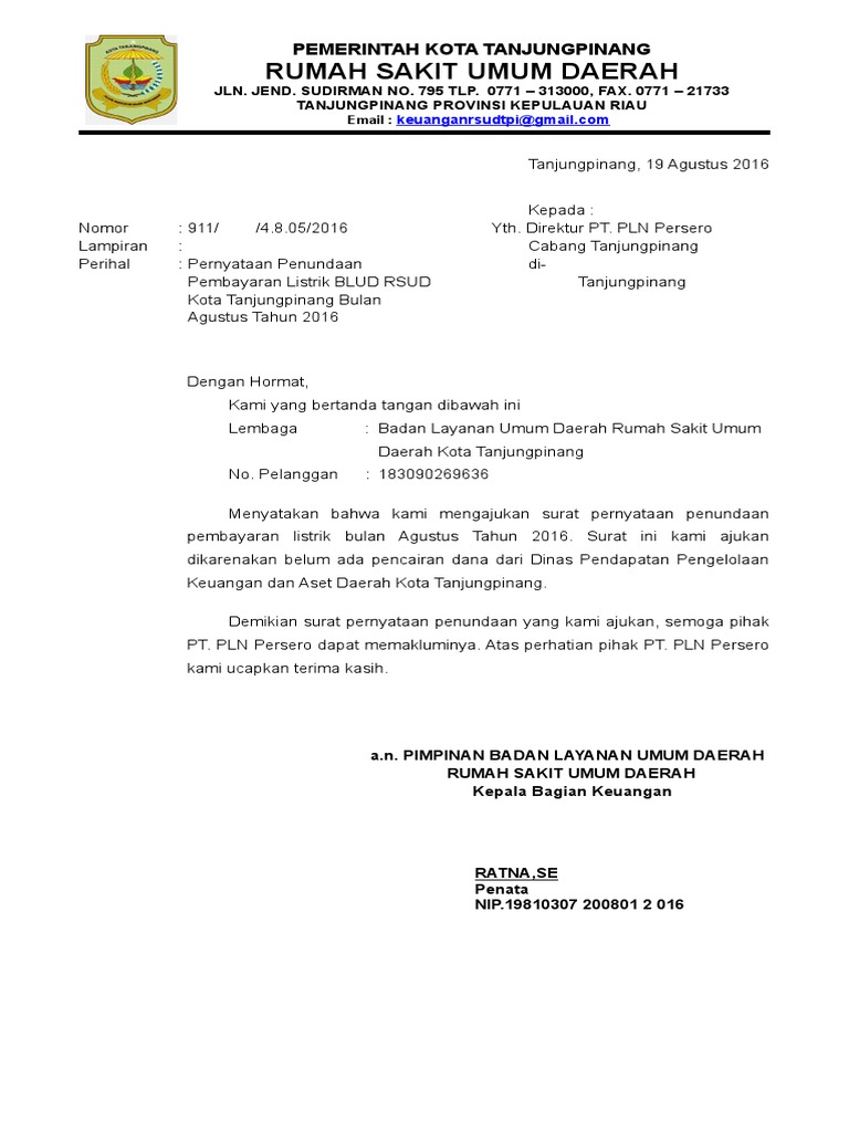 Surat Penangguhan Pembayaran - Nashcxt