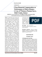 The Effect of Non-Financial Compensation On Employee Performance of Micro-Finance Institutions: A Case of Wakenya Pamoja Sacco, Kisii County, Kenya