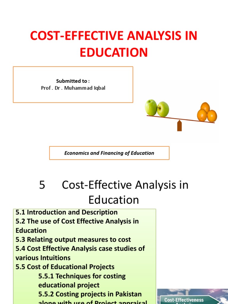meaning of cost analysis in education