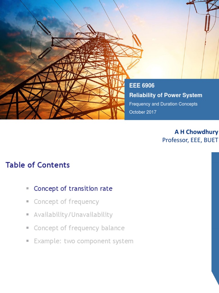 Power System Reliability Concepts | PDF | Systems Theory | Systems Science