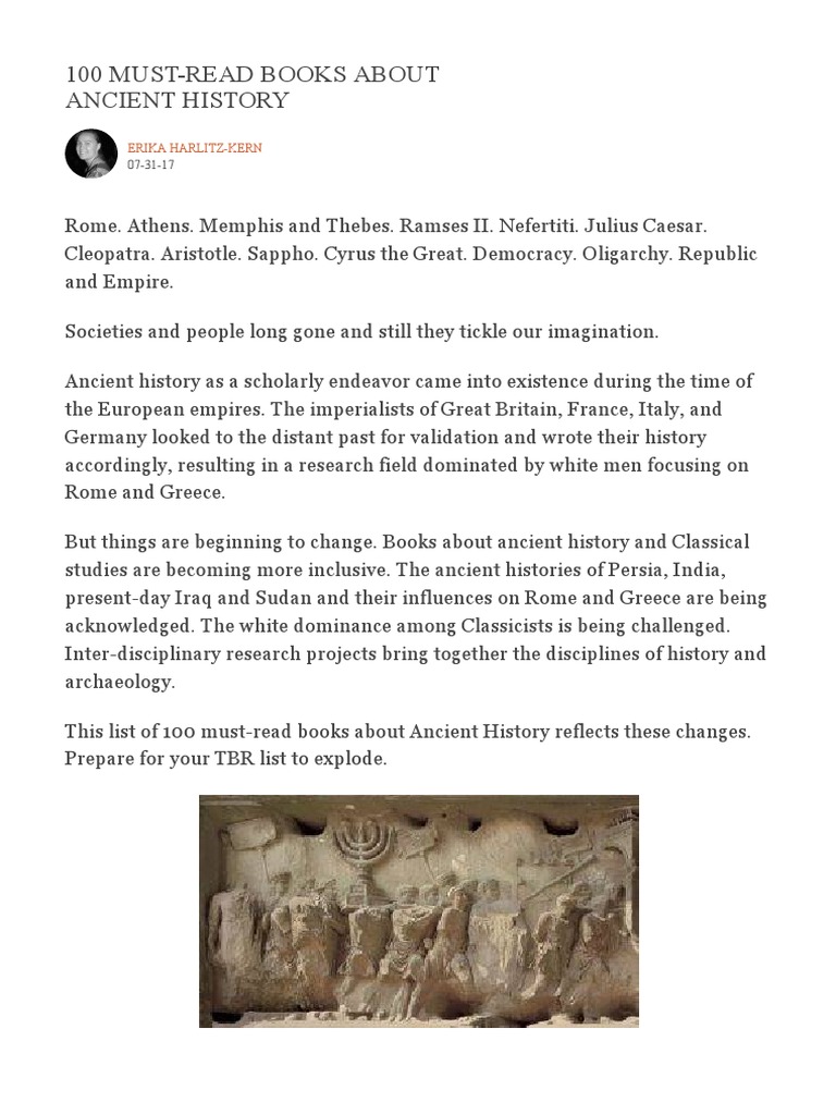 100 Essential Ancient History Books | PDF | Ancient History | Roman Empire