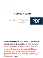 Transcendentalism: Half Part of 19 Century - 1880 America