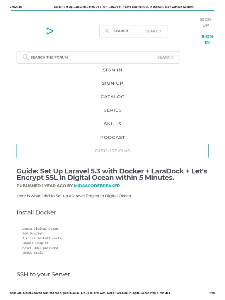 Guide Set Up Laravel 5.3 With Docker + LaraDock + Let's Encrypt SSL