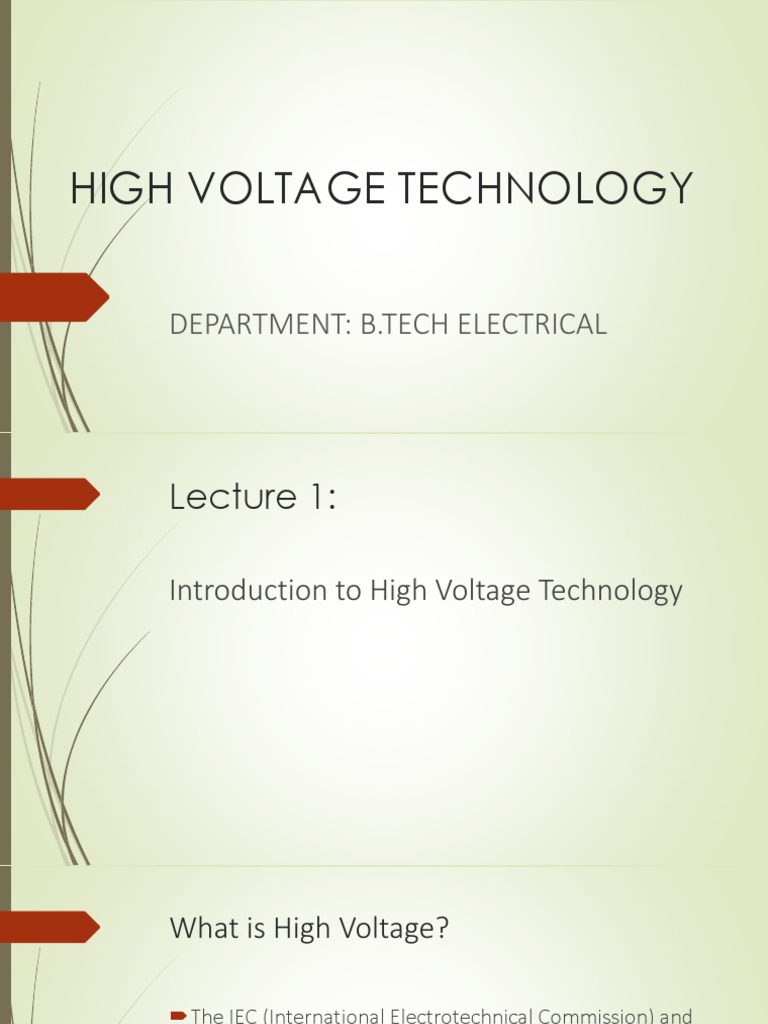 High Voltage Technology-1 | PDF | Electric Power Transmission | High ...
