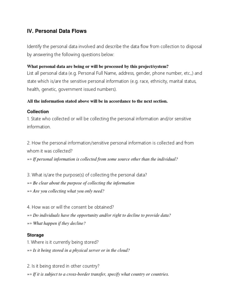 Personal Data Flow Management Guide | PDF | Personally Identifiable ...