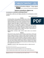 Secularização, (A) Teísmo e Pluralismo Religioso Nas Sociedades Ocidentais Contemporâneas