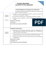 Vacantes 03 Al 10 de Septiembre de 2018