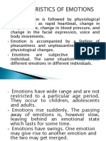Characteristics of Emotions