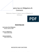 The Philippine Law On Obligations & Contracts: Reference: Hector S. Deleon Laws On Obligation & Contracts